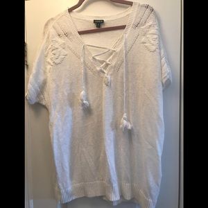 White plus size sweater Blouse⭐️